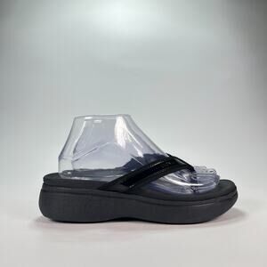 Vionic High Tide II Black Platform Orthotic Flip Flops Sandals Women's Size 7.5